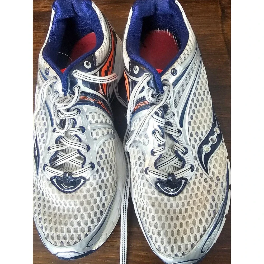 Saucony Y2K Style Tech Runn, White, Navy & Orange Women’s Athletic Running Shoes